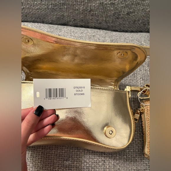 BNWT Steve Madden Gold Shoulder Bag + Coin Purse - Picture 11 of 16
